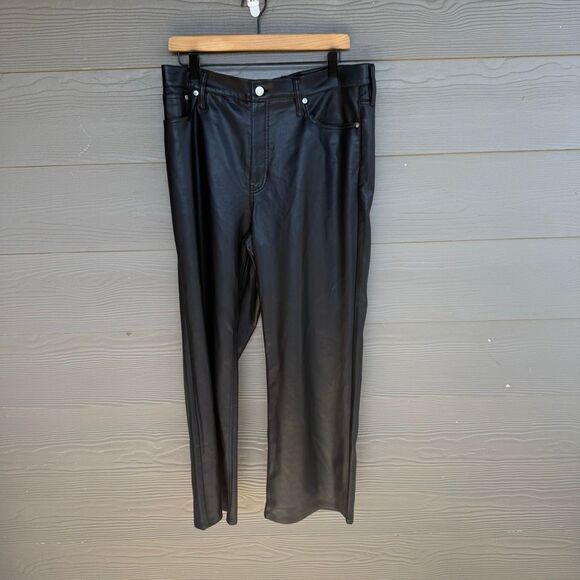 J Crew Vegan Leather black pants - Picture 2 of 7